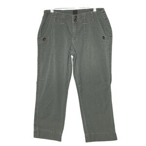 Jag Women's Classic Fit Olive Green Cropped Pants Straight Leg Size 8